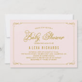 Gold Whimsical Borders Baby Shower Einladung (Vorderseite)