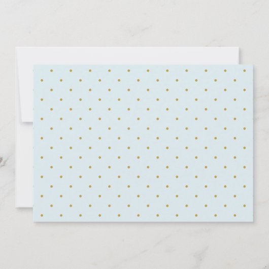 Gold Whimsical Borders Light Blue Baby Dusche Einladung (Rückseite)