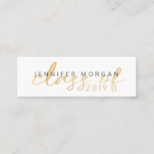 Gold Whimsical Script Abschluss Name Card Mini Visitenkarte (Vorderseite)