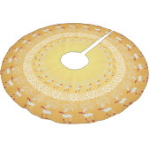 Gold Whimsisches Weihnachtsfest Prancing Hirsch un Polyester Weihnachtsbaumdecke (Schrägansicht)