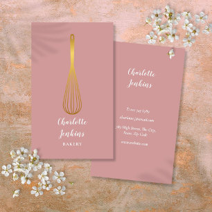 Gold Whisk Bäckerei Konditorei Dusty Rose Visitenkarte