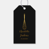 Gold Whisk Bäckerei Patisserie Gold Black Geschenkanhänger (Vorderseite)