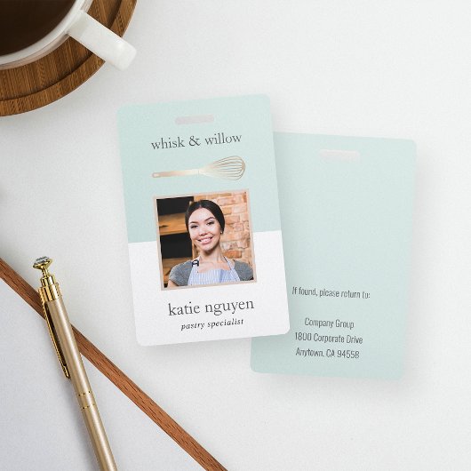 Gold Whisk Bakery / Caterer Mitarbeiter Foto ID Ausweis