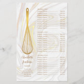 Gold Whisk Bakery Patisserie Marmor Service Menü (Vorne)
