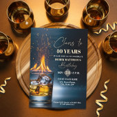 Gold Whiskey Theme Men 40th Birthday Party Einladung