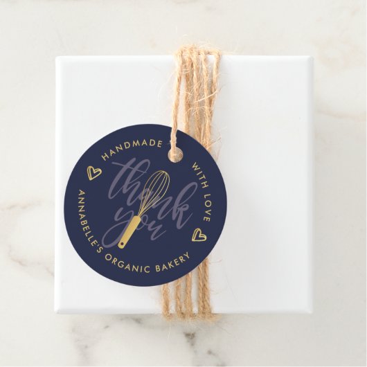 Gold Whisky Bäckerei Danke QR Code Geschenkanhänger (Beispiel)