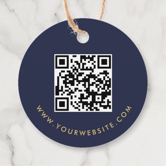 Gold Whisky Bäckerei Danke QR Code Geschenkanhänger (Rückseite)