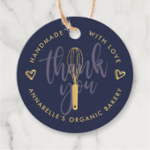 Gold Whisky Bäckerei Danke QR Code Geschenkanhänger (Vorderseite)