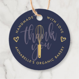 Gold Whisky Bäckerei Danke QR Code Geschenkanhänger