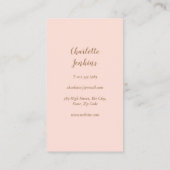 Gold Whisky Bäckerei Patisserie Blush Pink Visitenkarte (Rückseite)