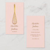 Gold Whisky Bäckerei Patisserie Blush Pink Visitenkarte (Vorne/Hinten)