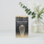 Gold Whisky | Gold Glitzer Tropfen Visitenkarte (Stehend Vorderseite)