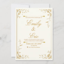 Gold Whisper - Elegante goldene Hochzeits-Einladun