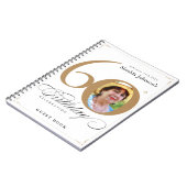 Gold White 60. Geburtstag Kalligraphie Gästebuch Notizblock (Linke Seite)