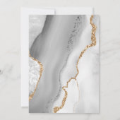 Gold & White Agate Elegante Einladung zur Hochzeit (Rückseite)