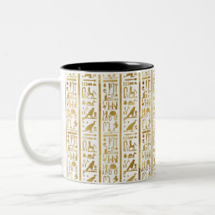 Gold & White Ägypten Ägyptisch Glam Modern Chic Zweifarbige Tasse