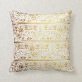 Gold & White Ägypten Print Glam Moderner Chic Kissen