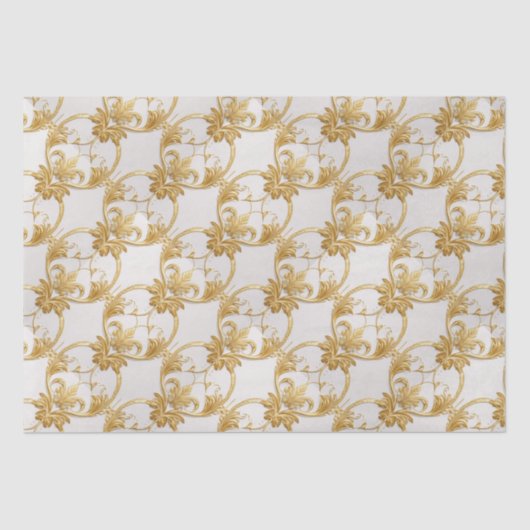 Gold White AI Art Tissue Paper Seidenpapier (Vorderseite)