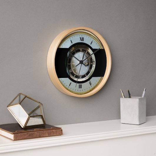 gold white and black modern clock uhr (Büro)