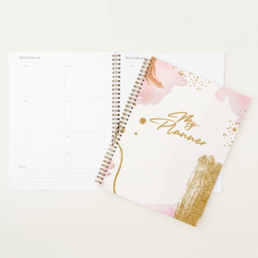 Gold White and Pink Journal Planner Planer (Anzeige)