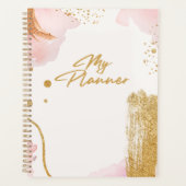 Gold White and Pink Journal Planner Planer (Vorderseite)