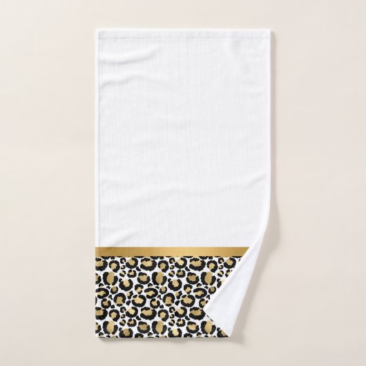 GOLD WHITE ANIMAL LEOPARD BADEZIMMER SET (Handtuch)