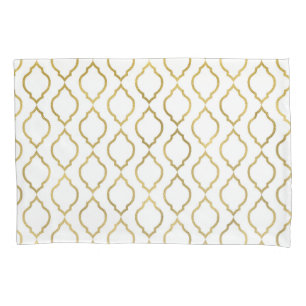 Gold & White Arabianischer marokkanischer Glam-Ind Kissenbezug