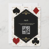 Gold White Art Deco Casino QR Code Gatsby Wedding  Einladung (Rückseite)