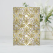Gold White Art Deco Damask UAWG 2 RSVP Karte (Stehend Vorderseite)