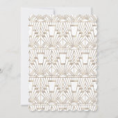 Gold White Art Deco Gatsby 20s Style Sweet 16 Einladung (Rückseite)