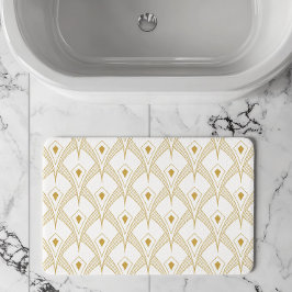 Gold & white art-deco seamless pattern 3 badematte