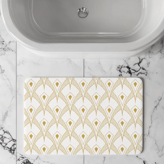 Gold & white art-deco seamless pattern 3 badematte