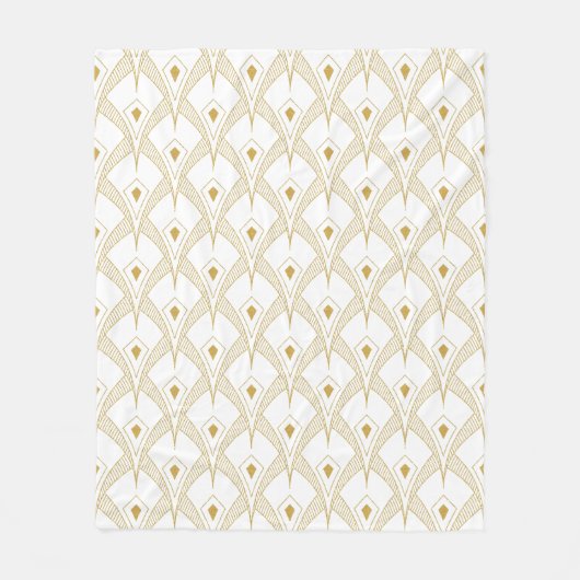 Gold & white art-deco seamless pattern 3 fleecedecke (Vorderseite)
