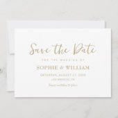 Gold & White Beautiful Elegante Hochzeit Save The Date (Vorderseite)