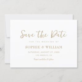 Gold & White Beautiful Elegante Hochzeit Save The Date