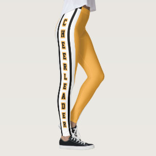 Gold, White & Black Sport Jersey Streifen - DIREKT Leggings