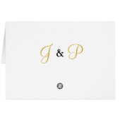 Gold White Black Wedding Hearts Vielen Dank (Rückseite Horizontal)