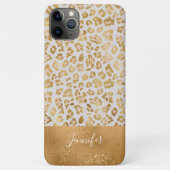 Gold White Bling Luxus Sparkle Leopard Print Case-Mate iPhone Hülle (Rückseite)