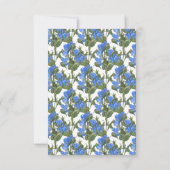 GOLD WHITE BLUE FLORAL Danke Karte (Rückseite)