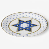 Gold White Blue Star von David Gold Ring Trim Pappteller (Schrägansicht)