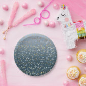 Gold White Blue Stars Shine Bright Pappteller (Party)