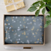 Gold White Blue Stars Shine Bright Seidenpapier (Geschenk)