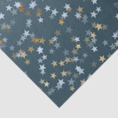 Gold White Blue Stars Shine Bright Seidenpapier (Detail)