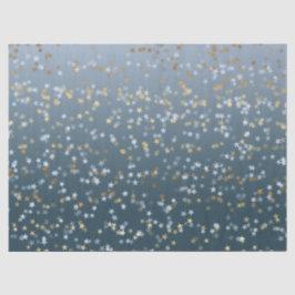 Gold White Blue Stars Shine Bright Seidenpapier