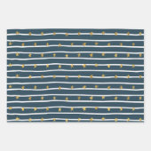 Gold White Blue US Flagge Geschenkpapier Set (Vorderseite)