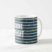 Gold White Blue US Flagge Kaffeetasse (VorderseiteRechts)