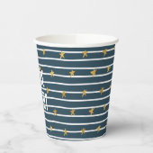 Gold White Blue US Flagge Pappbecher (Links)
