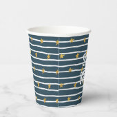 Gold White Blue US Flagge Pappbecher (Rechts)