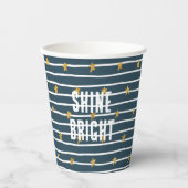 Gold White Blue US Flagge Pappbecher (Vorderseite)