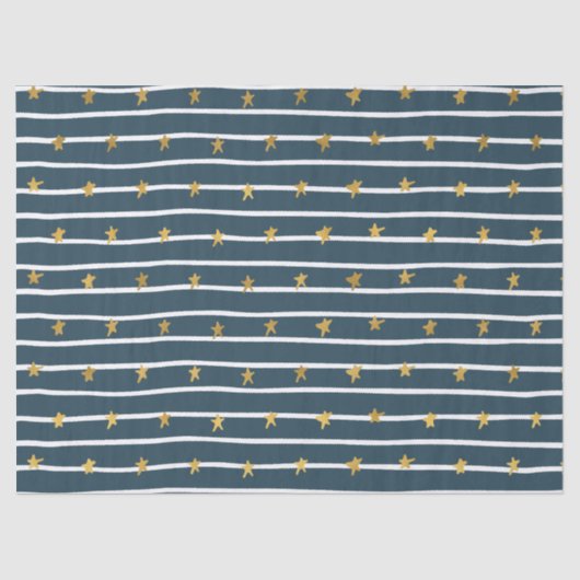 Gold White Blue US Flagge Seidenpapier (Vorderseite)